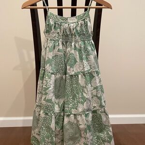 Gap Kids Green Floral Tiered Sundress